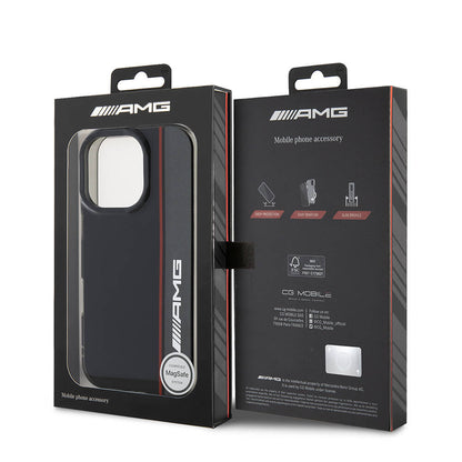 iPhone 16 Pro Max Kılıf AMG Orjinal Lisanslı M-safe Şarj Özellikli IML Baskı Logolu Çift Katmanlı Bow Lines Kılıf