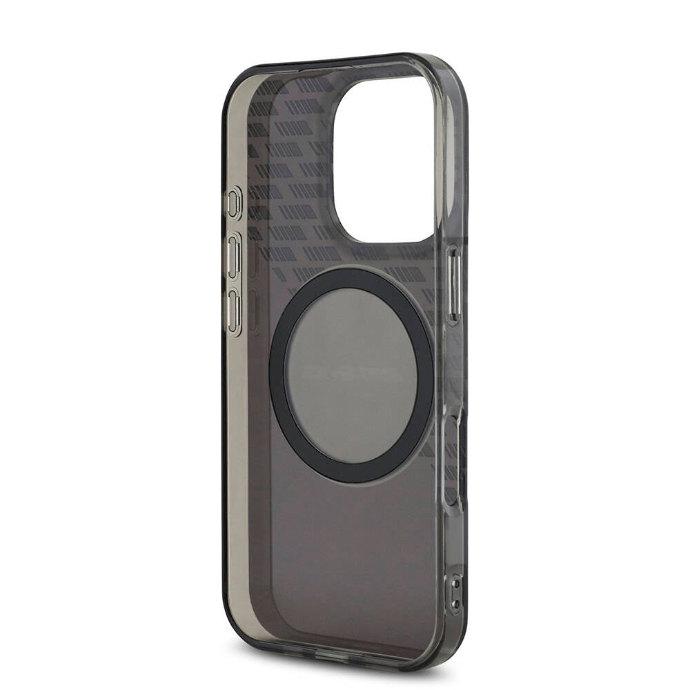 iPhone 16 Pro Max Kılıf AMG Orjinal Lisanslı M-safe Şarj Özellikli IML Baskı Logolu Smoked Kılıf