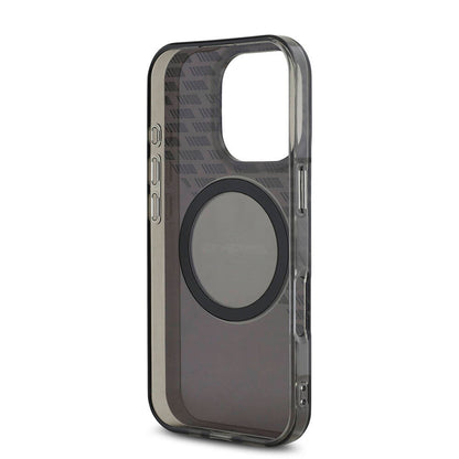 iPhone 16 Pro Max Kılıf AMG Orjinal Lisanslı M-safe Şarj Özellikli IML Baskı Logolu Smoked Kılıf