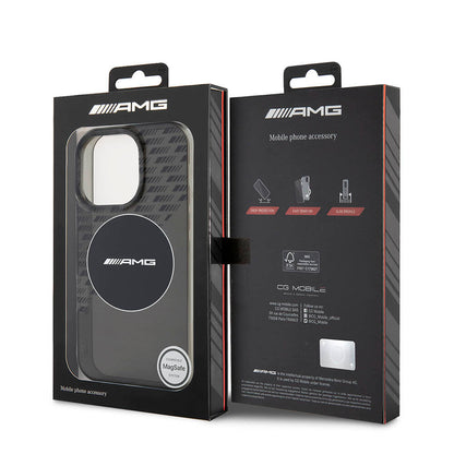 iPhone 16 Pro Max Kılıf AMG Orjinal Lisanslı M-safe Şarj Özellikli IML Baskı Logolu Smoked Kılıf