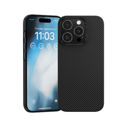 iPhone 16 Pro Max Kılıf Benks M-safe Şarj Özellikli Metal Kamera Çerçeveli Magnetik ArmorAir 600D Kevlar Fiber Kılıf