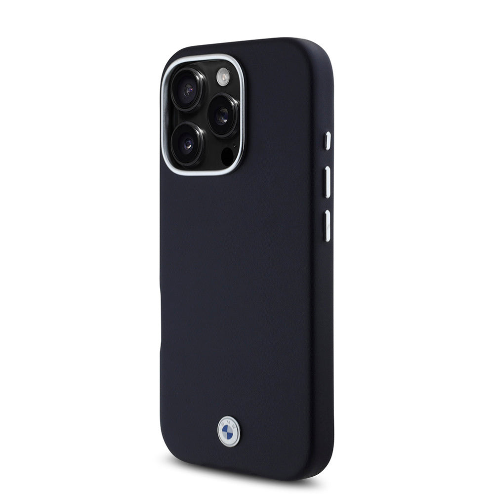 iPhone 16 Pro Max Kılıf BMW Orjinal Lisanslı M-safe Şarj Özellikli Metal Logolu Tam Kaplama Deri Kılıf