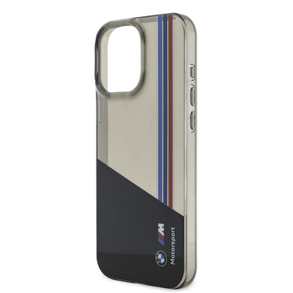 iPhone 16 Pro Max Kılıf BMW Orjinal Lisanslı Yarı Transparan M Dizayn Çizgili Kılıf