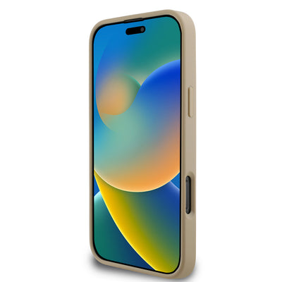 Apple iPhone 16 Pro Max Kılıf DKNY Orjinal Lisanslı Kapitone Tasarımlı Metal Logolu Deri Kapak Siyah