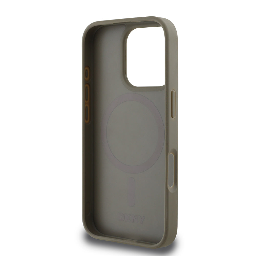 iPhone 16 Pro Max Kılıf DKNY Orjinal Lisanslı M-safe Şarj Özellikli 3D Yazılı Grid Pattern Kılıf