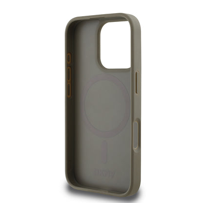 iPhone 16 Pro Max Kılıf DKNY Orjinal Lisanslı M-safe Şarj Özellikli 3D Yazılı Grid Pattern Kılıf