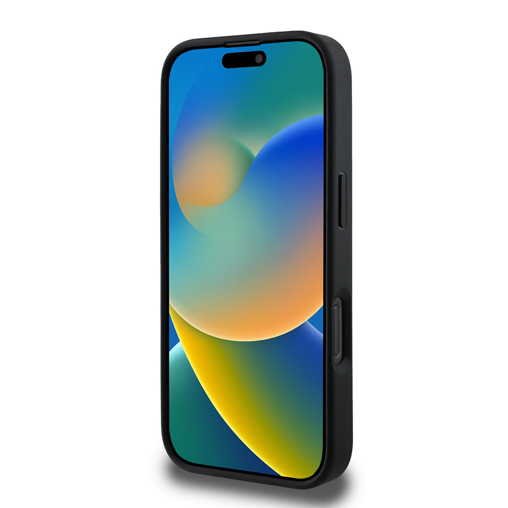 Apple iPhone 16 Pro Max Kılıf DKNY Orjinal Lisanslı M-safe Şarj Özellikli 3D Yazılı Grid Pattern Kapak Gri