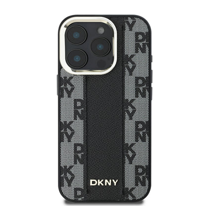 iPhone 16 Pro Max Kılıf DKNY Orjinal Lisanslı M-safe Şarj Özellikli 3D Yazılı Checkered Pattern Kılıf