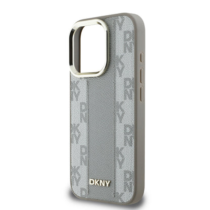iPhone 16 Pro Max Kılıf DKNY Orjinal Lisanslı M-safe Şarj Özellikli 3D Yazılı Checkered Pattern Kılıf
