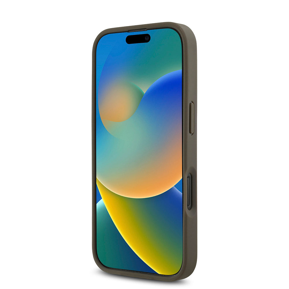 Apple iPhone 16 Pro Max Kılıf DKNY Orjinal Lisanslı Magsafe Şarj Özellikli 3D Yazılı Repeat Pattern Kapak Siyah