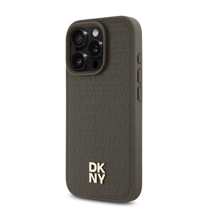 iPhone 16 Pro Max Kılıf DKNY Orjinal Lisanslı M-safe Şarj Özellikli 3D Yazılı Repeat Pattern Kılıf