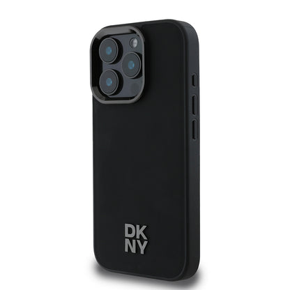 iPhone 16 Pro Max Kılıf DKNY Orjinal Lisanslı M-safe Şarj Özellikli Metal Logolu PU Deri Plain Kılıf