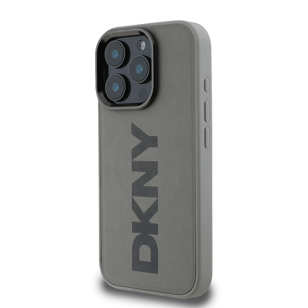 Apple iPhone 16 Pro Max Kılıf DKNY Orjinal Lisanslı Magsafe Şarj Özellikli PU Deri Plain Kapak Kahverengi