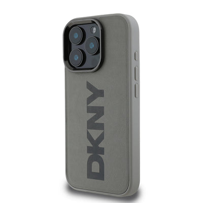 Apple iPhone 16 Pro Max Kılıf DKNY Orjinal Lisanslı Magsafe Şarj Özellikli PU Deri Plain Kapak Kahverengi
