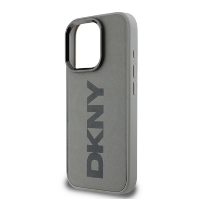 Apple iPhone 16 Pro Max Kılıf DKNY Orjinal Lisanslı Magsafe Şarj Özellikli PU Deri Plain Kapak Kahverengi