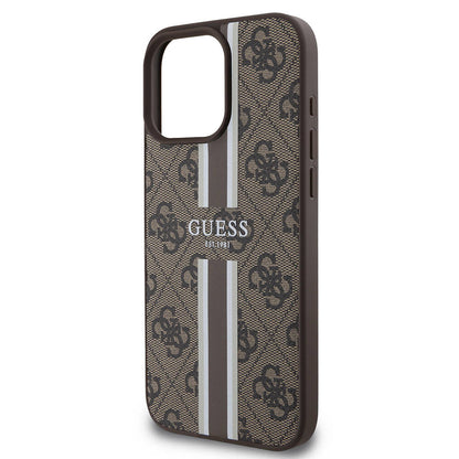 iPhone 16 Pro Max Kılıf Guess Orjinal Lisanslı M-safe Şarj Özellikli 4G Şerit Tasarımlı Printed Kılıf