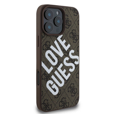 Apple iPhone 16 Pro Max Kılıf Guess Orjinal Lisanslı Big Love Guess Kapak Siyah