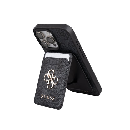 Apple iPhone 16 Pro Max Kılıf Guess Orjinal Lisanslı M-safe Şarj Özellikli 4G Metal Büyük Logolu Kartlıklı Kapak