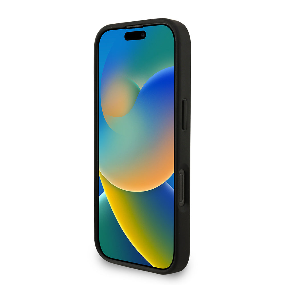 iPhone 16 Pro Max Kılıf Guess Orjinal Lisanslı M-safe Şarj Özellikli PU Deri Bilek Askı İpli Yazı Logolu Kılıf