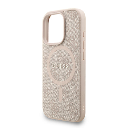 iPhone 16 Pro Max Kılıf Guess Orjinal Lisanslı M-safe Şarj Özellikli PU Deri Bilek Askı İpli Yazı Logolu Kılıf