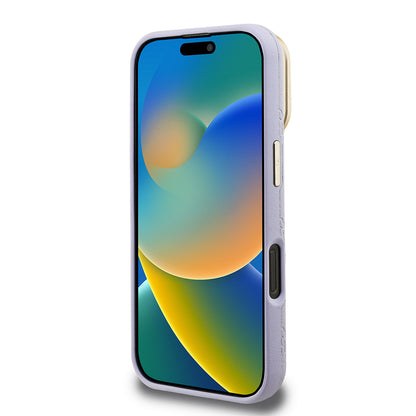 iPhone 16 Pro Max Kılıf Guess Orjinal Lisanslı M-safe Şarj Özellikli Sıcak Baskılı Yazı Logolu Kamera Standlı PU Deri Peony Kılıf