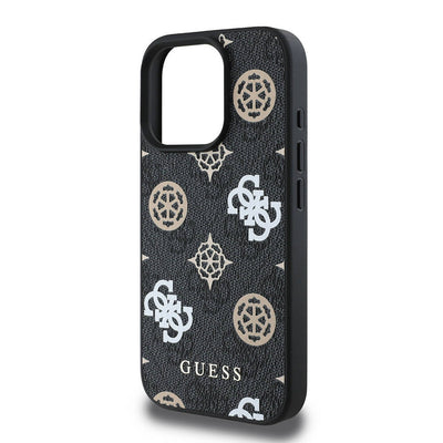 Apple iPhone 16 Pro Max Kılıf Guess Orjinal Lisanslı Magsafe Şarj Özellikli 4G Desenli Yazı Logolu Peony Kapak Pembe