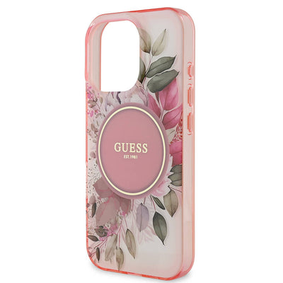 Apple iPhone 16 Pro Max Kılıf Guess Orjinal Lisanslı Magsafe Şarj Özellikli Flower Tonal Circle Kapak Mor