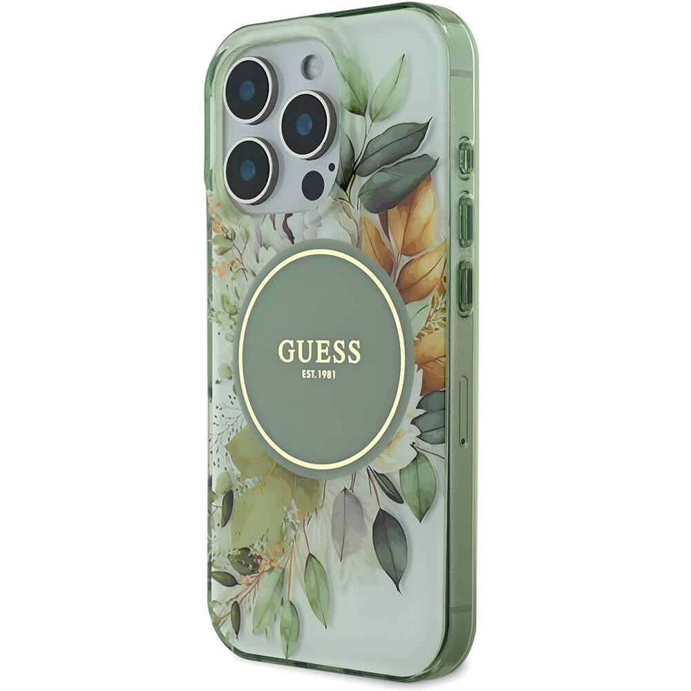 iPhone 16 Pro Max Kılıf Guess Orjinal Lisanslı M-safe Şarj Özellikli Flower Tonal Circle Kılıf