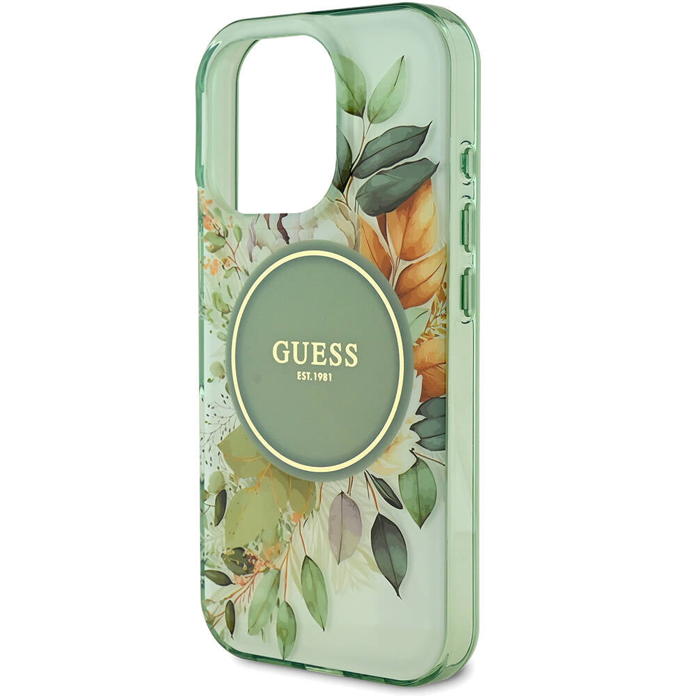 iPhone 16 Pro Max Kılıf Guess Orjinal Lisanslı M-safe Şarj Özellikli Flower Tonal Circle Kılıf