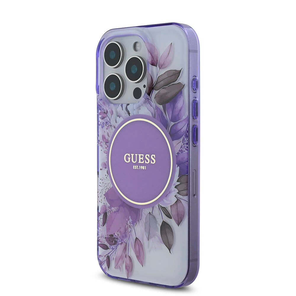 iPhone 16 Pro Max Kılıf Guess Orjinal Lisanslı M-safe Şarj Özellikli Flower Tonal Circle Kılıf