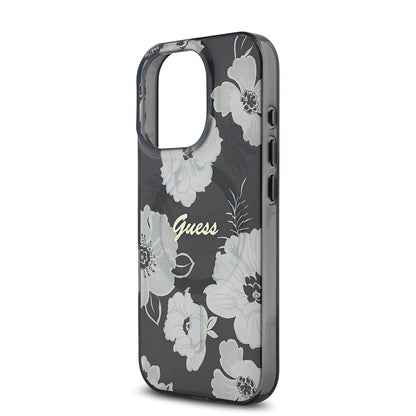 iPhone 16 Pro Max Kılıf Guess Orjinal Lisanslı M-safe Şarj Özellikli Flower Tone On Tone Ring Kılıf
