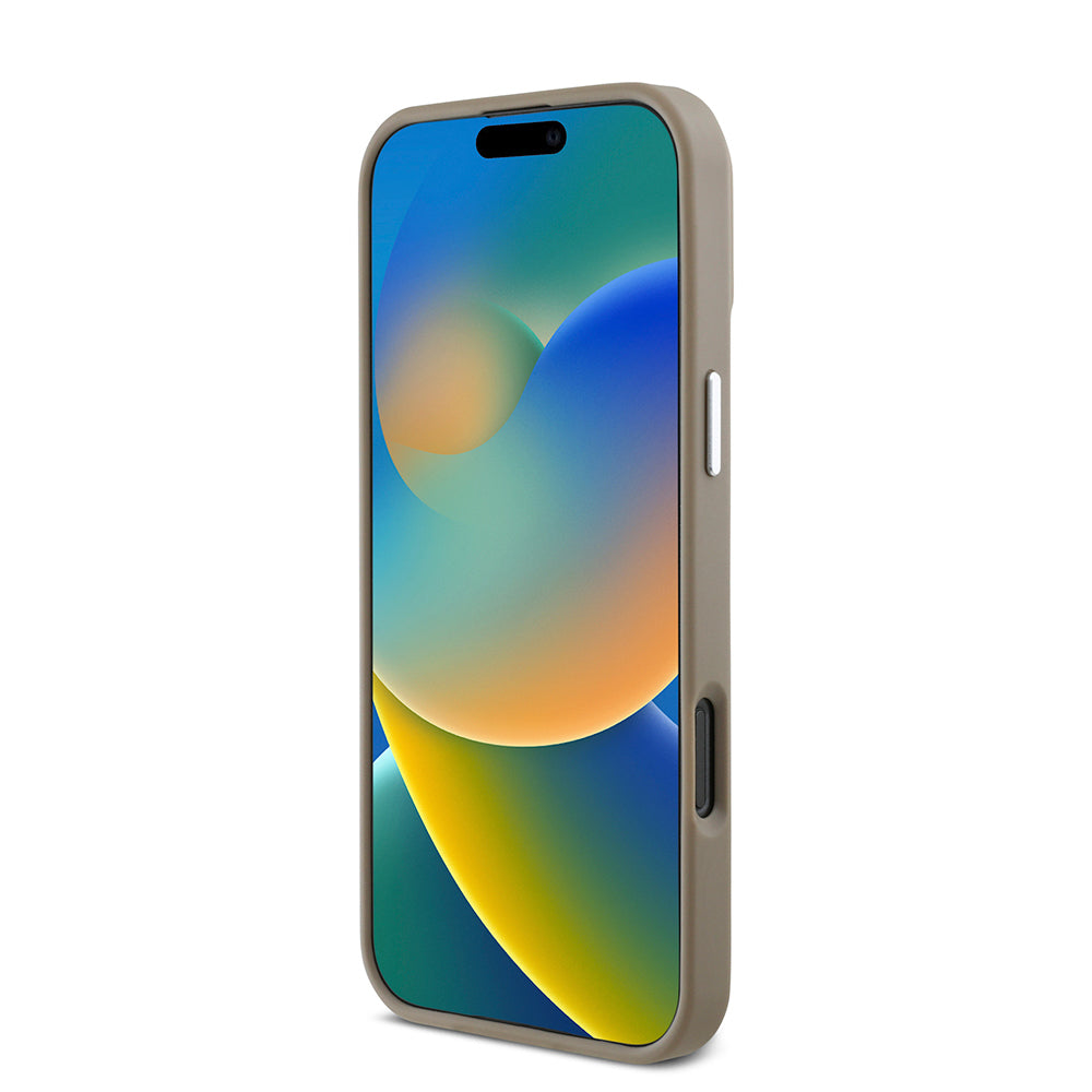 iPhone 16 Pro Max Kılıf Guess Orjinal Lisanslı M-safe Şarj Özellikli Grained Triangle Kılıf