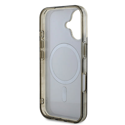 Apple iPhone 16 Pro Max Kılıf Guess Orjinal Lisanslı Magsafe Şarj Özellikli IML Baskılı Klasik Logolu 4G Desenli Kapak Kahverengi