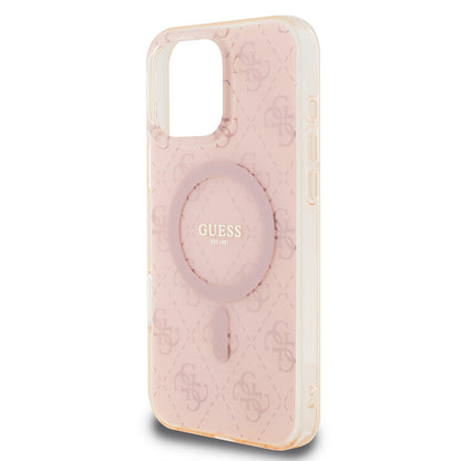 iPhone 16 Pro Max Kılıf Guess Orjinal Lisanslı M-safe Şarj Özellikli IML Baskılı Klasik Logolu 4G Desenli Kılıf