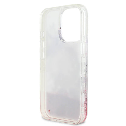 iPhone 16 Pro Max Kılıf Guess Orjinal Lisanslı M-safe Şarj Özellikli Sıvılı Simli Çiçek Desenli Kılıf