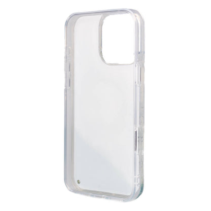 iPhone 16 Pro Max Kılıf Guess Orjinal Lisanslı M-safe Şarj Özellikli Sıvılı Simli Çiçek Desenli Kılıf