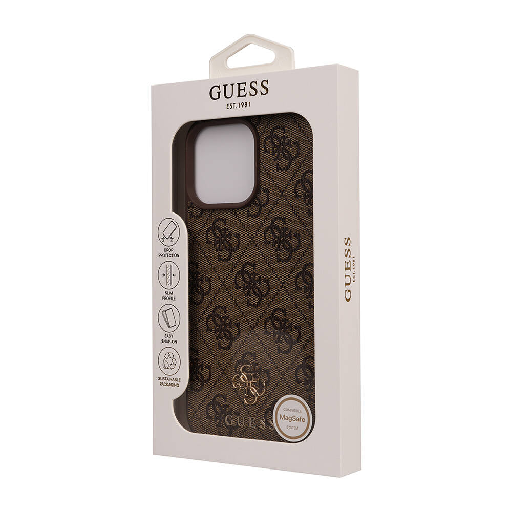 Apple iPhone 16 Pro Max Kılıf Guess Orjinal Lisanslı Magsafe Şarj Özellikli Small 4G Classic Kapak Siyah