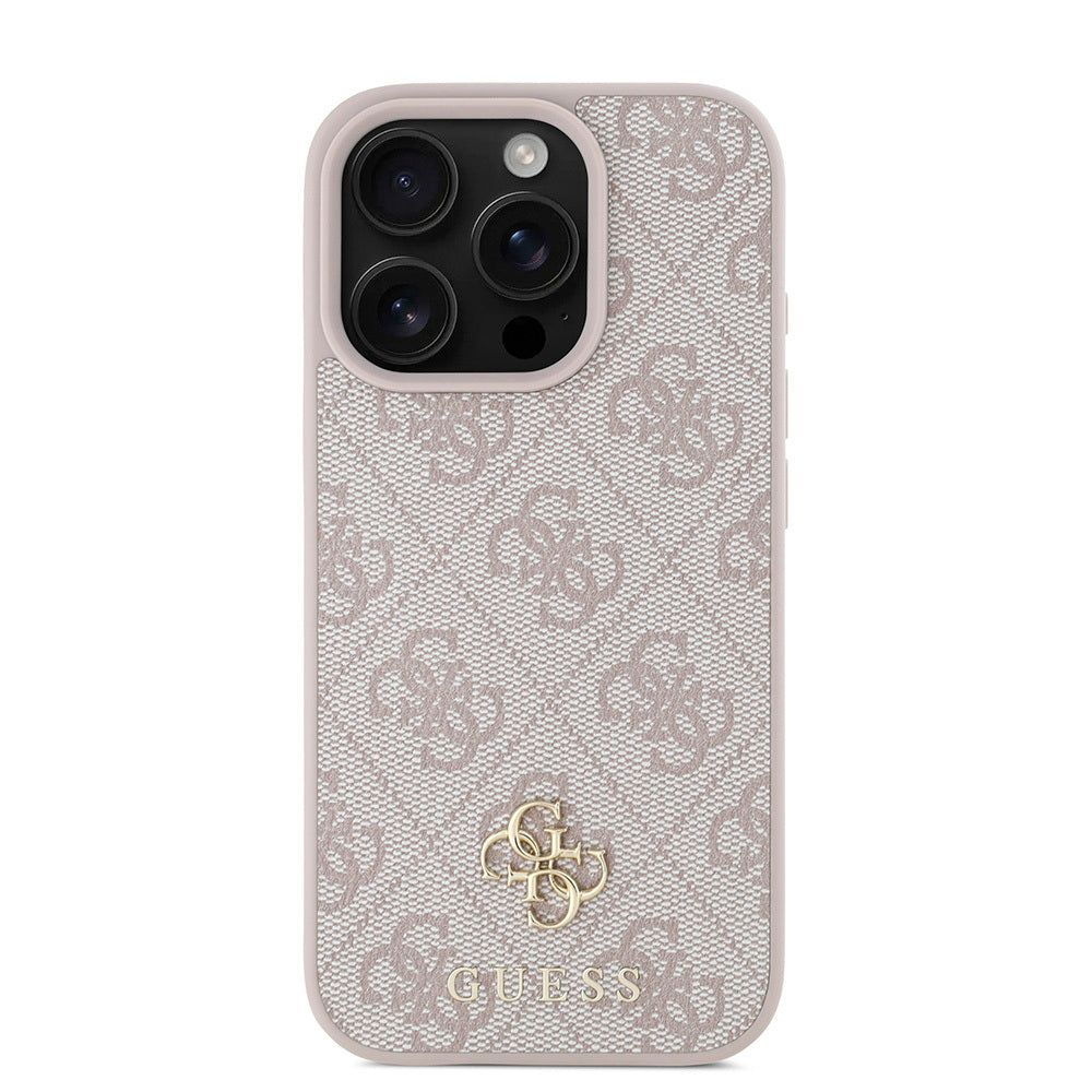 Apple iPhone 16 Pro Max Kılıf Guess Orjinal Lisanslı Magsafe Şarj Özellikli Small 4G Classic Kapak Pembe