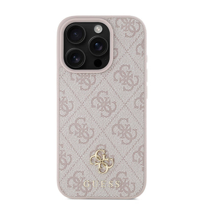 Apple iPhone 16 Pro Max Kılıf Guess Orjinal Lisanslı Magsafe Şarj Özellikli Small 4G Classic Kapak Pembe