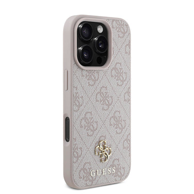 Apple iPhone 16 Pro Max Kılıf Guess Orjinal Lisanslı Magsafe Şarj Özellikli Small 4G Classic Kapak Pembe
