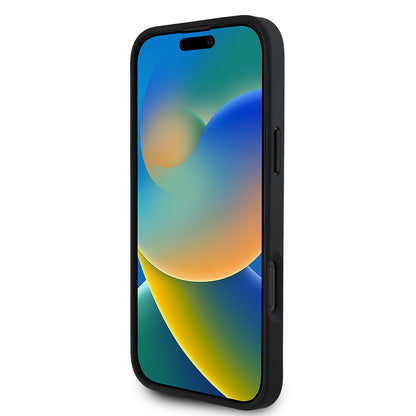 iPhone 16 Pro Max Kılıf Guess Orjinal Lisanslı M-safe Şarj Özellikli Taneli Çiçek Tasarımlı Metal Yazı Logolu Kılıf