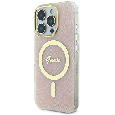 Apple iPhone 16 Pro Max Kılıf Guess Orjinal Lisanslı Magsafe Şarj Özellikli Yazı Logolu 4G Desenli Kapak Kahverengi