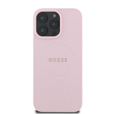 Apple iPhone 16 Pro Max Kılıf Guess Orjinal Lisanslı Magsafe Şarj Özellikli Yazı Logolu Grained Kapak Yeşil