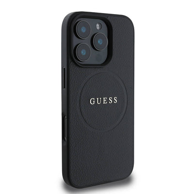 Apple iPhone 16 Pro Max Kılıf Guess Orjinal Lisanslı Magsafe Şarj Özellikli Yazı Logolu Grained Kapak Yeşil