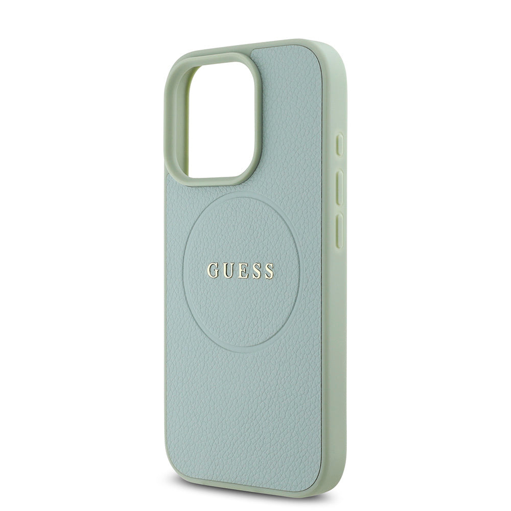 Apple iPhone 16 Pro Max Kılıf Guess Orjinal Lisanslı Magsafe Şarj Özellikli Yazı Logolu Grained Kapak Pembe