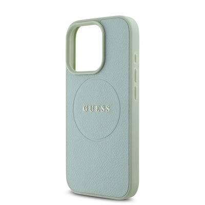 Apple iPhone 16 Pro Max Kılıf Guess Orjinal Lisanslı Magsafe Şarj Özellikli Yazı Logolu Grained Kapak Pembe