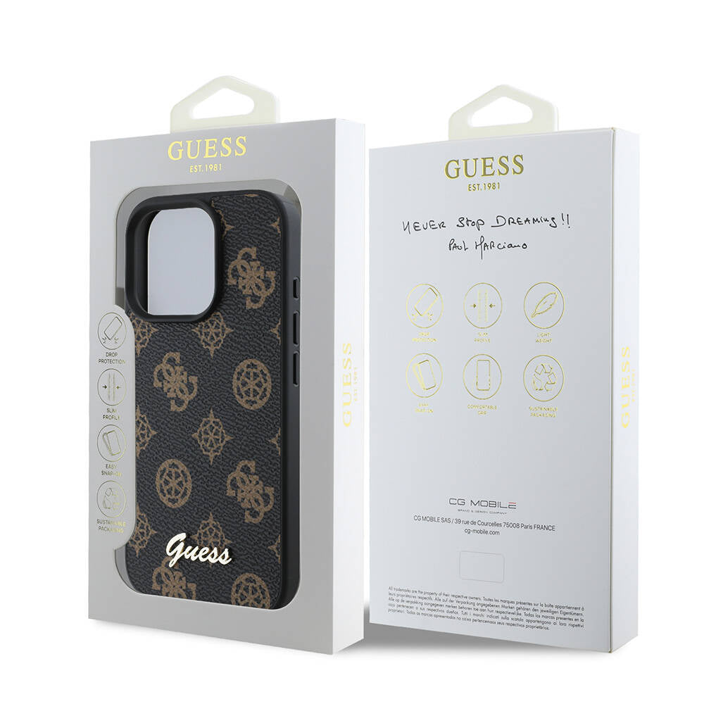 iPhone 16 Pro Max Kılıf Guess Orjinal Lisanslı M-safe Şarj Özellikli Yazı Logolu Peony Kılıf