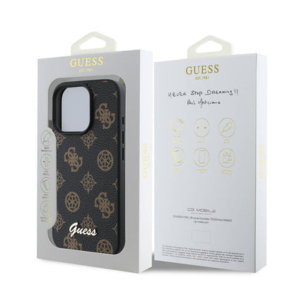 iPhone 16 Pro Max Kılıf Guess Orjinal Lisanslı M-safe Şarj Özellikli Yazı Logolu Peony Kılıf