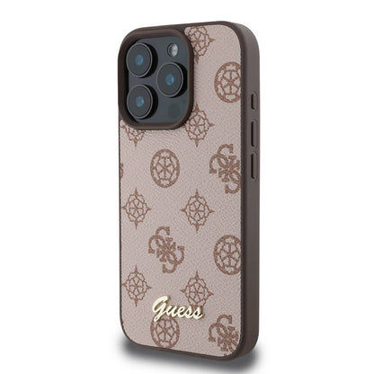 iPhone 16 Pro Max Kılıf Guess Orjinal Lisanslı M-safe Şarj Özellikli Yazı Logolu Peony Kılıf