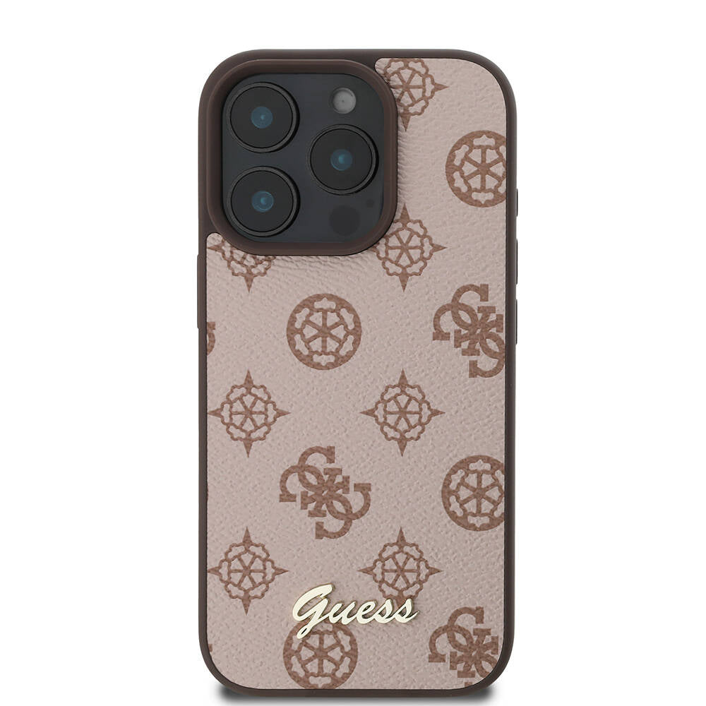iPhone 16 Pro Max Kılıf Guess Orjinal Lisanslı M-safe Şarj Özellikli Yazı Logolu Peony Kılıf